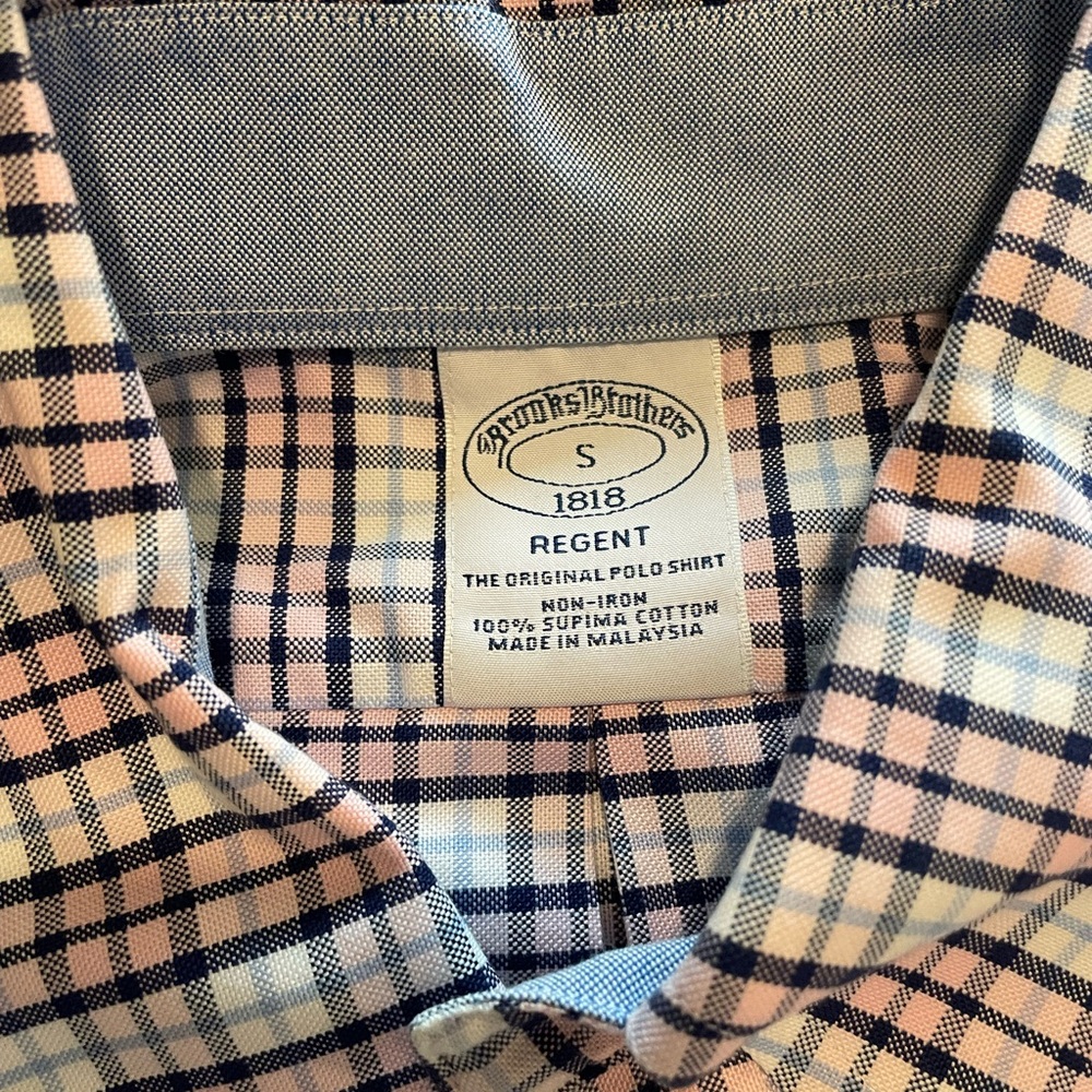 Brooks Brothers Casual Button Down Shirt Blue and Tan